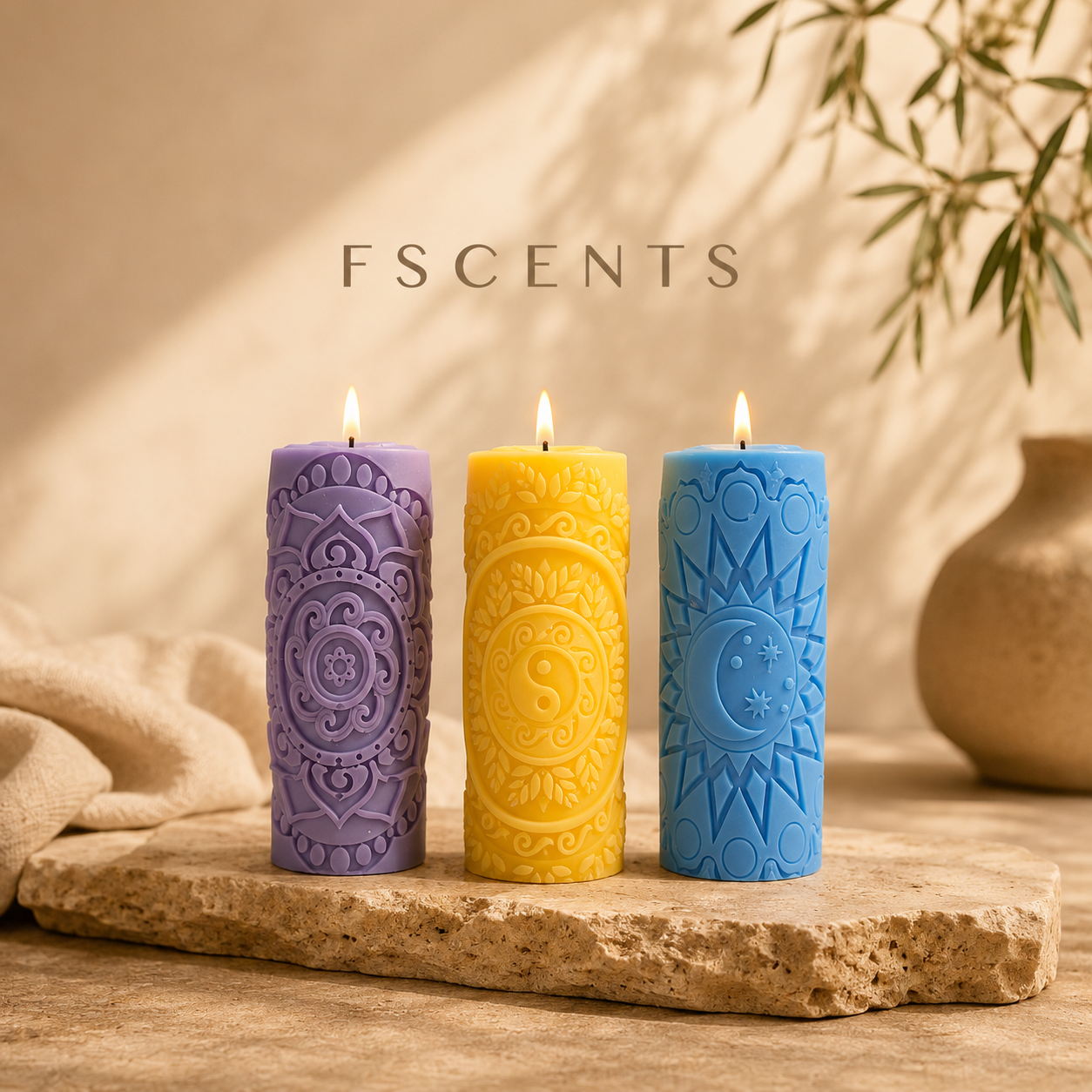 Mandala Pillar Candle – 170g