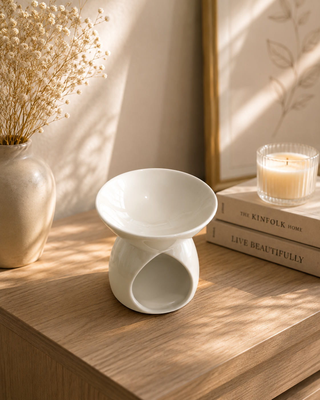 Ceramic Wax Melt Burner White– 12cm