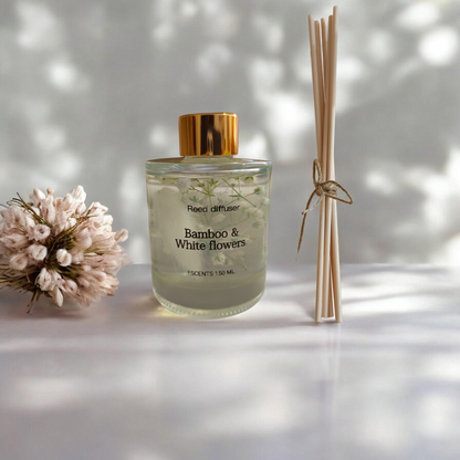 Bamboo & White Flowers Reed Diffuser – 150ml