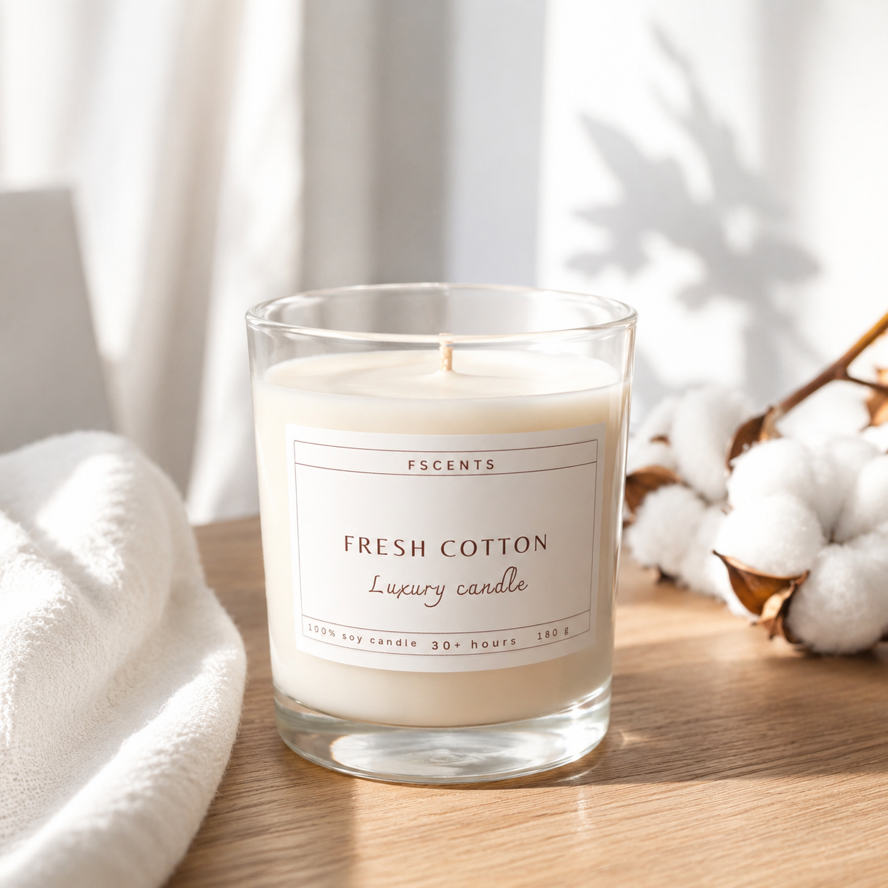 Κερί σόγιας 180 g-Fresh cotton