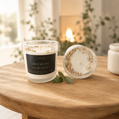 Refresh Soy Candle - Lime βασιλικός & μανταρίνι