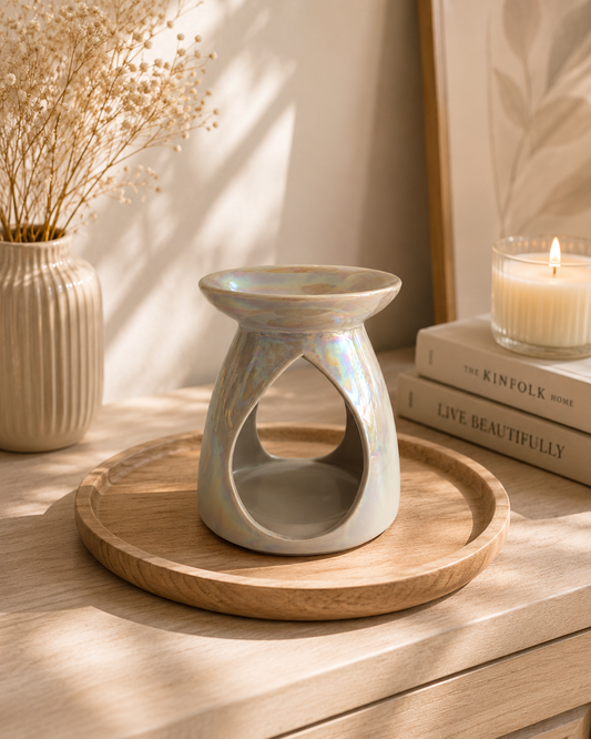 Ceramic Wax Melt Burner Grey – 12cm