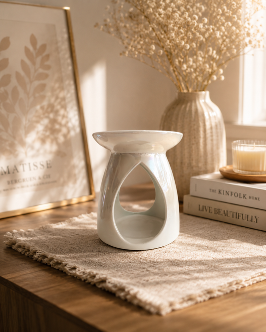 Ceramic Wax Melt Burner White– 12cm