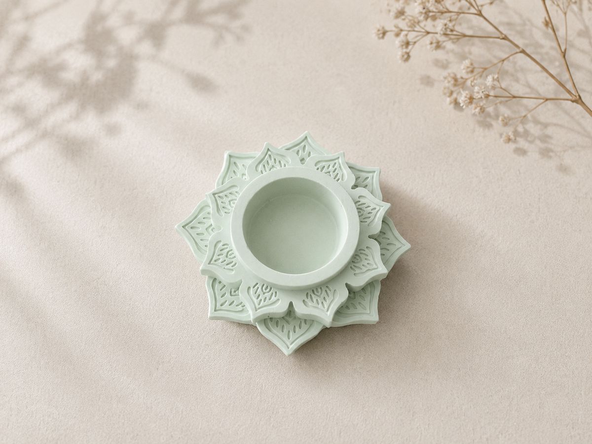 Μάνταλα Βάση Ρεσώ - Mandala Porcelain Tealight Holder