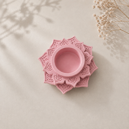Μάνταλα Βάση Ρεσώ - Mandala Porcelain Tealight Holder
