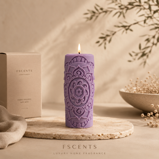 Mandala Pillar Candle – 170g
